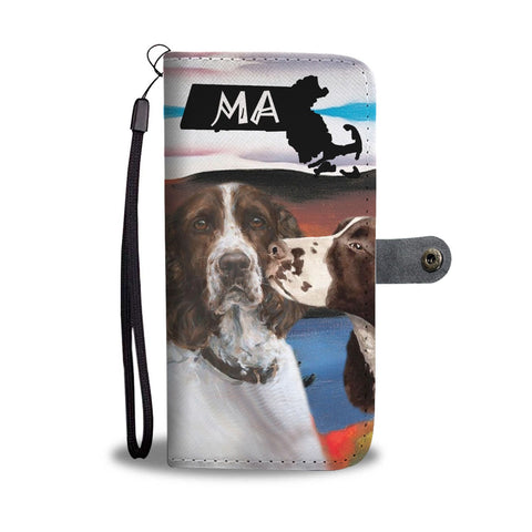 English Springer Spaniel Print Wallet Case-Free Shipping-MA State