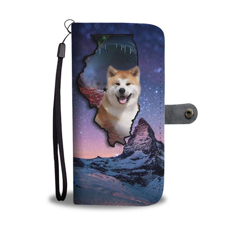 Akita Dog Print Wallet Case-Free Shipping-IL State