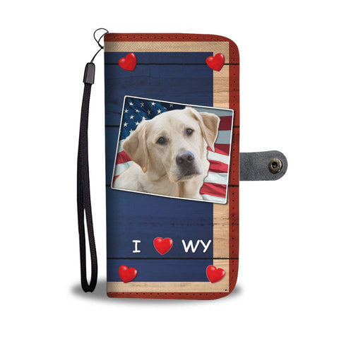 Cute Labrador Retriever Print Wallet CaseWY State