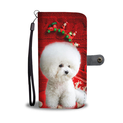 Bichon Frise On Christmas Print Wallet Case-Free Shipping
