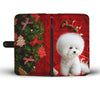 Bichon Frise On Christmas Print Wallet Case-Free Shipping