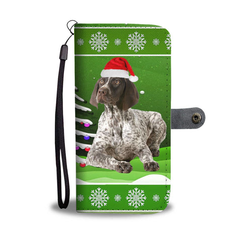 German Shorthaired Pointer Christmas Green Print Wallet Case-Free Shipping