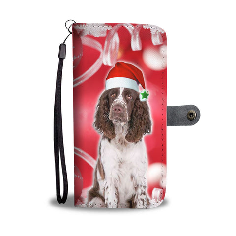 English Springer Spaniel On Christmas Print Wallet Case-Free Shipping