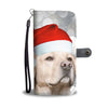 Cute Labrador Retriever On Chrsitmas Print Wallet Case