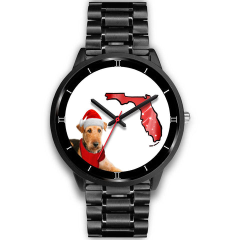 Airedale Terrier On Christmas Special Wrist Watch-Free Shipping-FL State