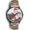 Alaskan Malamute On Christmas Print Wrist Watch-Free Shipping-FL State