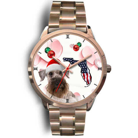 Cesky Terrier On Christmas Florida Wrist Watch-Free Shipping