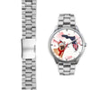 French Bulldog On Christmas Florida Silver Wrist Watch-Free Shipping
