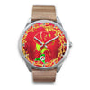 Vizsla Dog Art ON Red New York Christmas Special Wrist Watch-Free Shipping
