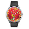 Vizsla Dog Art ON Red New York Christmas Special Wrist Watch-Free Shipping