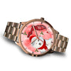 Old English Sheepdog On Christmas Florida Golden Wrist Watch-Free Shipping