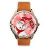 Old English Sheepdog On Christmas Florida Golden Wrist Watch-Free Shipping