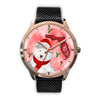 Old English Sheepdog On Christmas Florida Golden Wrist Watch-Free Shipping