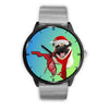 Pug Dog On Christmas Florida Wrist Watch-Free Shipping
