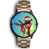 Pug Dog On Christmas Florida Wrist Watch-Free Shipping