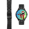 Pug Dog On Christmas Florida Wrist Watch-Free Shipping