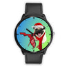 Pug Dog On Christmas Florida Wrist Watch-Free Shipping