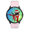 Pug Dog On Christmas Florida Wrist Watch-Free Shipping