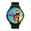 Pug Dog On Christmas Florida Wrist Watch-Free Shipping
