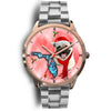 Pug Dog On Christmas Florida Golden Wrist Watch-Free Shipping