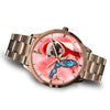 Pug Dog On Christmas Florida Golden Wrist Watch-Free Shipping