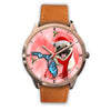 Pug Dog On Christmas Florida Golden Wrist Watch-Free Shipping