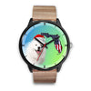 Samoyed Dog On Christmas Florida Black Wrist Watch-Free Shipping