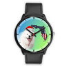 Samoyed Dog On Christmas Florida Black Wrist Watch-Free Shipping