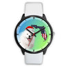 Samoyed Dog On Christmas Florida Black Wrist Watch-Free Shipping