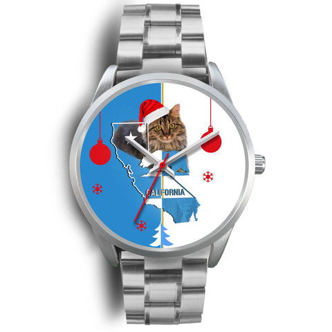 Maine Coon Cat California Christmas Special Wrist Watch-Free Shipping
