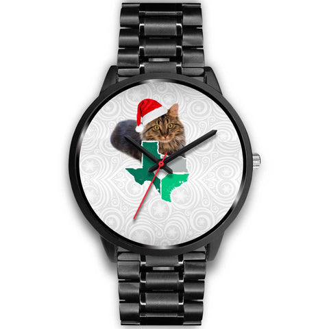 Maine Coon Cat Texas Christmas Special Wrist Watch-Free Shipping
