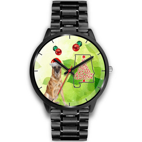 Belgian Malinois Dog On Christmas Alabama Wrist Watch-Free Shipping