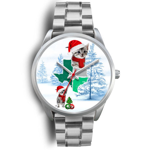 American Shorthair Cat Texas Christmas Special Wrist Watch-Free Shipping