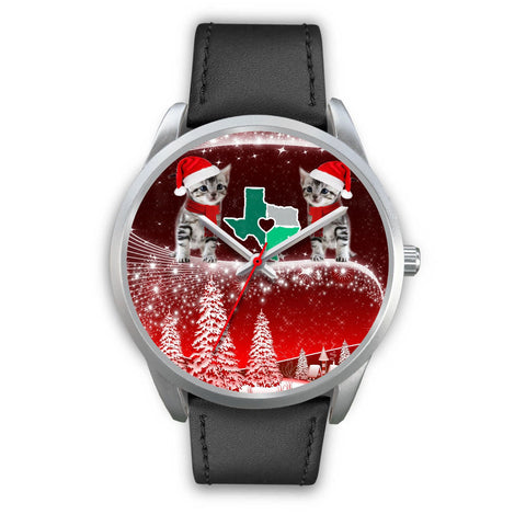 Cute American Shorthair Cat Texas Christmas Special Wrist Watch-Free Shipping