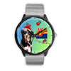 Bernese Mountain Dog On Christmas Arizona Wrist Watch-Free Shipping