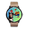 Bernese Mountain Dog On Christmas Arizona Wrist Watch-Free Shipping