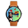 Bernese Mountain Dog On Christmas Arizona Wrist Watch-Free Shipping