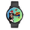 Bernese Mountain Dog On Christmas Arizona Wrist Watch-Free Shipping