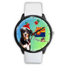 Bernese Mountain Dog On Christmas Arizona Wrist Watch-Free Shipping
