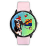 Bernese Mountain Dog On Christmas Arizona Wrist Watch-Free Shipping