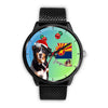 Bernese Mountain Dog On Christmas Arizona Wrist Watch-Free Shipping
