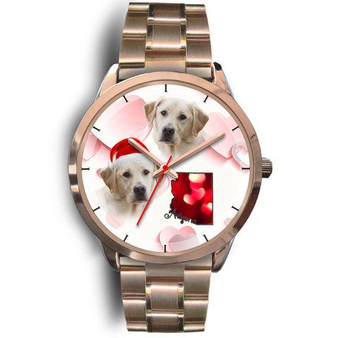 Cute Labrador Retriever Arizona Christmas Golden Wrist Watch