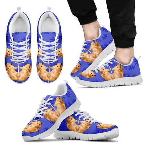 Golden Hamster Print (Black/White) Running Shoes For Men-Free Shipping Limited Edition-Paww-Printz-Merchandise