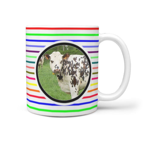 Normande Cattle (Cow) Print 360 White Mug