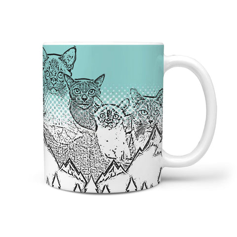 Burmese Cat Mount Rushmore Print 360 White Mug
