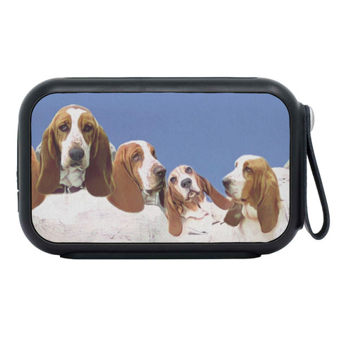 Cute Basset Hound Mount Rushmore Print Bluetooth Speaker