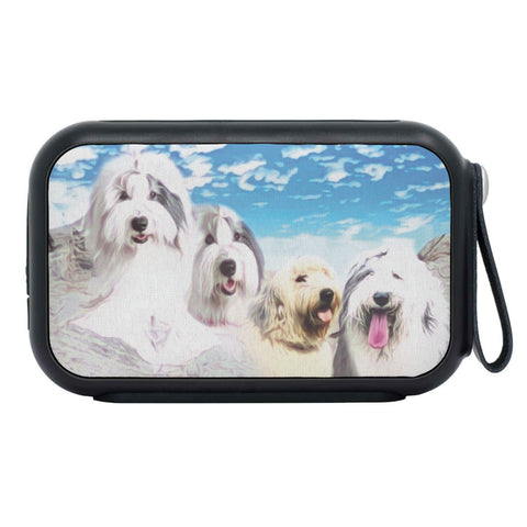 Old English Sheepdog Mount Rushmore Print Bluetooth Speaker