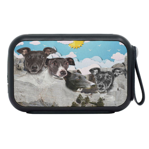 Italian Greyhound Dog On Mount Rushmore Print Bluetooth Speaker
