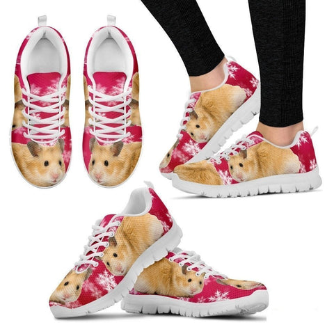 Syrian Hamster Print (Black/White) Running Shoes For Women-Free Shipping-Paww-Printz-Merchandise