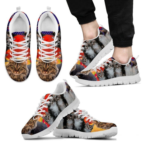 Maine Coon Cat Print Running Shoes For Men- Free Shipping-Paww-Printz-Merchandise